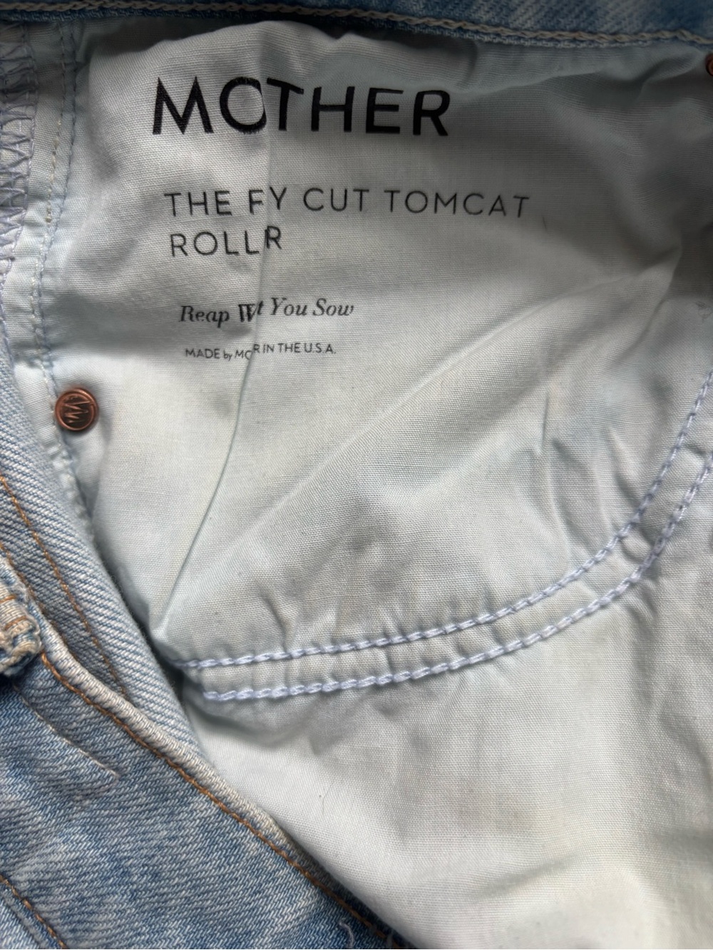 MOTHER the fly cut Tomcat roller High-Rise Wide leg flare jeans size 27 - Picture 6 of 8